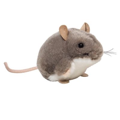 Maus - Hermann Teddy Kuscheltier Maus grau-weiß Hermann Teddy Original, Plüschtier mit weichem Fell von Teddy-Hermann, Nager Ansicht von vorne