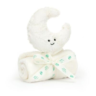 Schmusetuch Mond Moon Soother - Jellycat Baby Jellycat Schmusetuch mit niedlichem Mond aus daunenweichem weißem Plüsch für Babys in flacher Tuchform