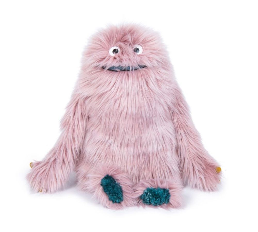 Monster Boubou - Moulin Roty Boubou Monster von Moulin Roty, kuscheliges rosa Plüschtier mit fantasievollem Design, Les Schmouks, Ansicht von vorne
