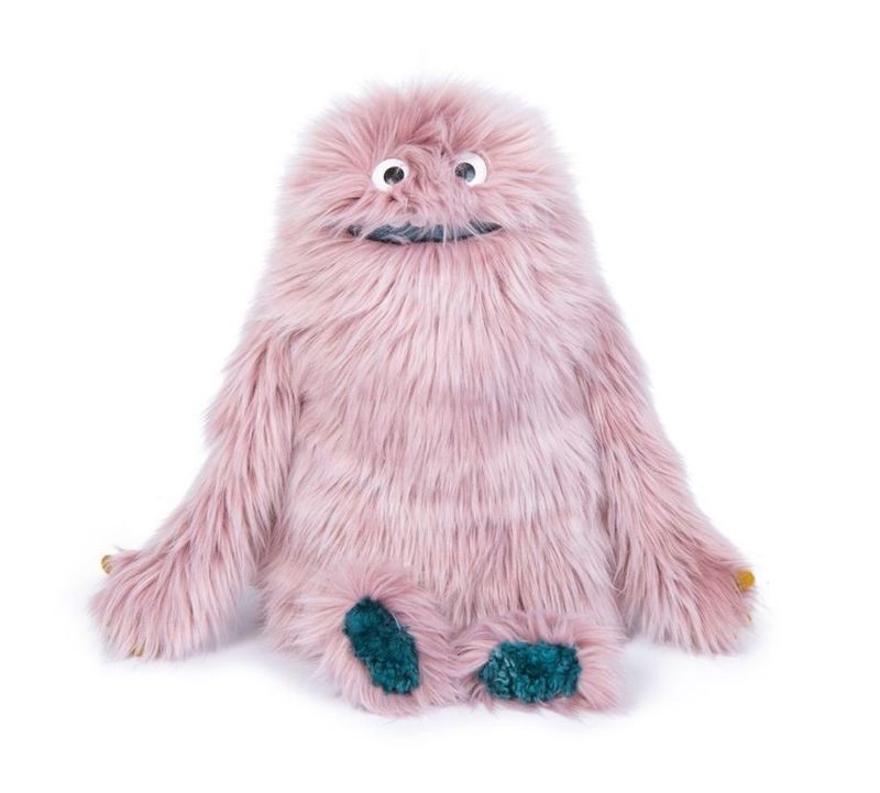Monster Boubou - Moulin Roty Boubou Monster von Moulin Roty, kuscheliges rosa Plüschtier mit fantasievollem Design, Les Schmouks, Ansicht von vorne