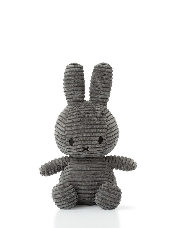 Soft Toy Bunny Miffy ECO Cord Grey, 23 cm tall, sustainable