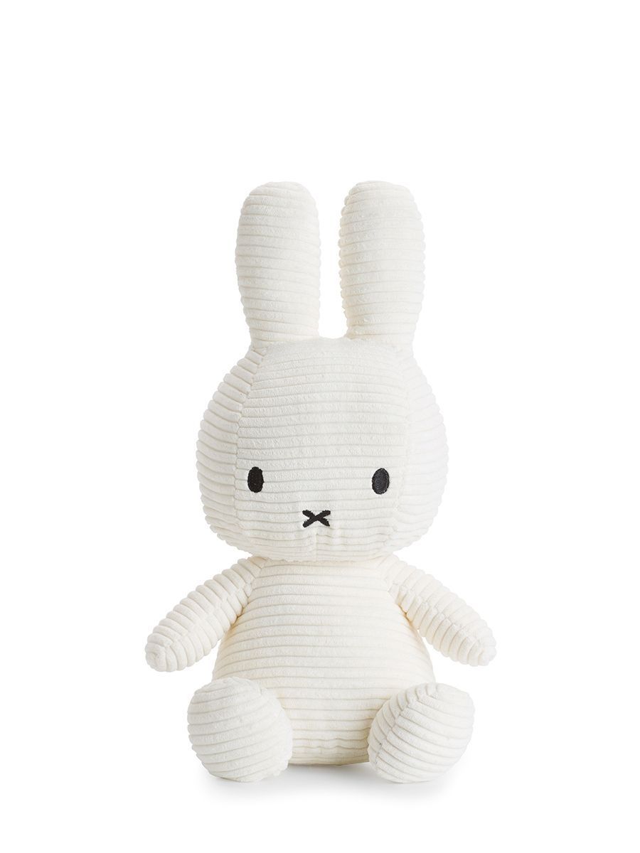 Kuscheltier Hase Miffy Cord Weiß, 33 cm gross, nachhaltig