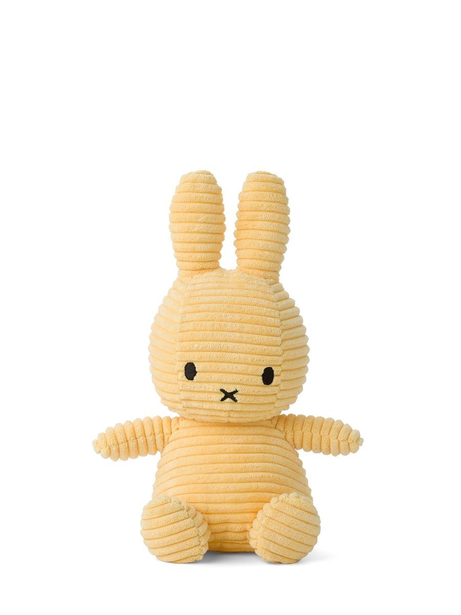 Kuscheltier Hase Miffy ECO Cord Pastellgelb, 23 cm gross, nachhaltig