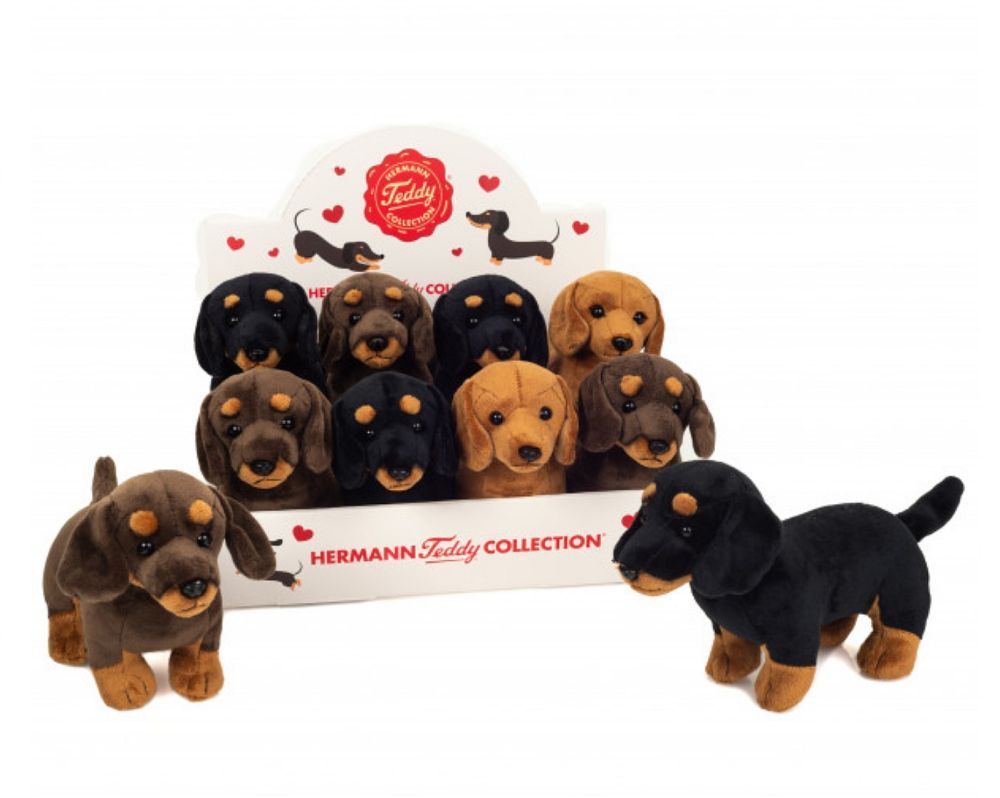 Hund Dackel hellbraun, dunkelbraun, schwarz - Hermann Teddy