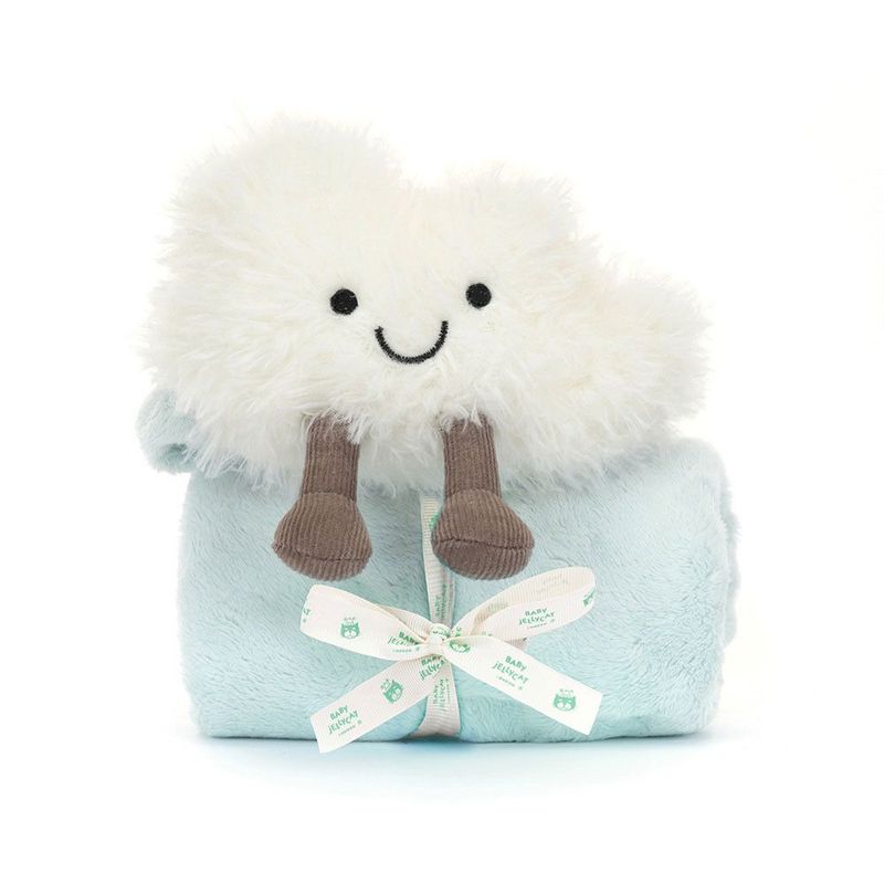 Schmusetuch Wolke Cloud Soother - Jellycat Baby Jellycat Schmusetuch mit aufgesetzter weißer Wolke aus daunenweichem Plüsch mit fröhlichem Lächeln für Babys