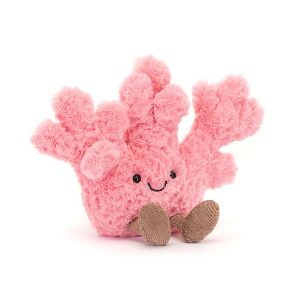 Koralle Coral - Jellycat Ocean Life Jellycat Koralle Plüschtier farbenfroh rosa weiche geschwungene Verzweigungen aufgesticktes fröhliches Gesicht Schlenkerbeine