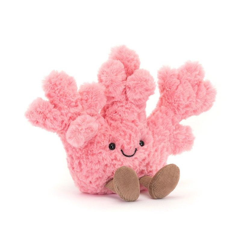 Koralle Coral - Jellycat Ocean Life Jellycat Koralle Plüschtier farbenfroh rosa weiche geschwungene Verzweigungen aufgesticktes fröhliches Gesicht Schlenkerbeine