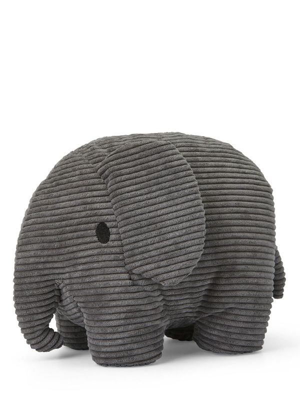 Soft Toy Elephant Miffy Cord Grey, 33 cm tall, sustainable
