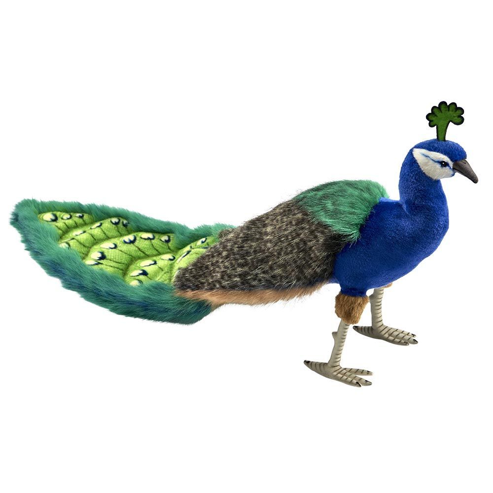 Pfau - Hansa Creation Pfau 100 cm – naturgetreues Stofftier mit farbenprächtigem Gefieder
