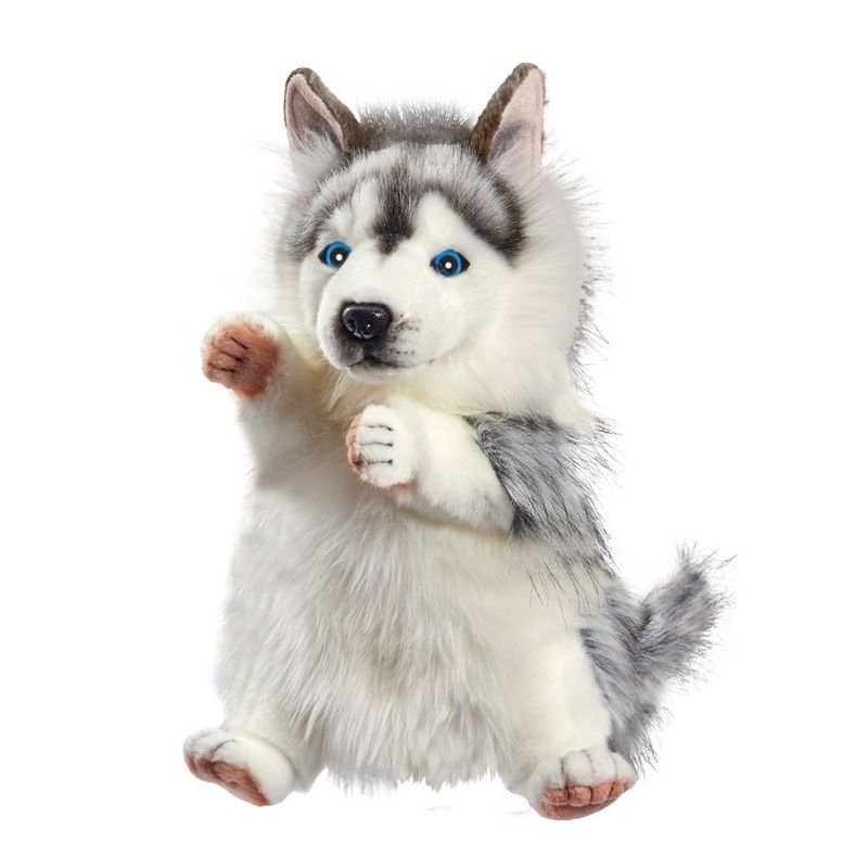 Husky Handpuppe - Hansa Creation Husky Handpuppe 33 cm – naturgetreues Plüschtier für Theater & Spiel