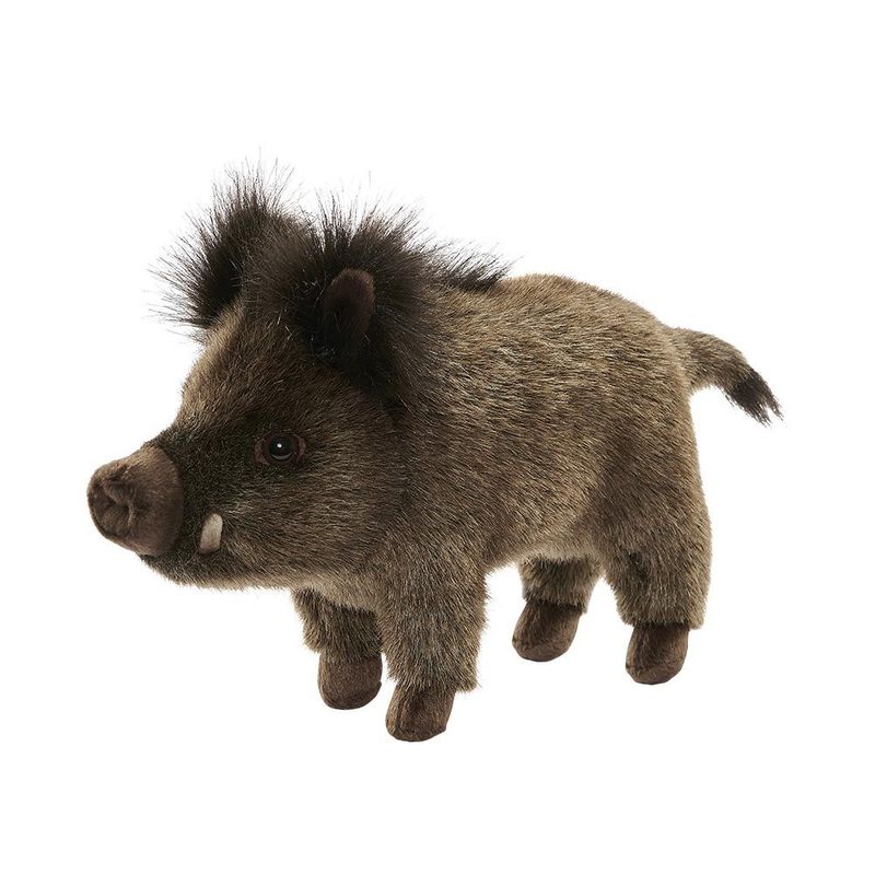 Wildschwein von Hansa Creation, naturgetreues Plüschtier mit detailreichem braunem Fell und realistischem Ausdruck, 29 cm