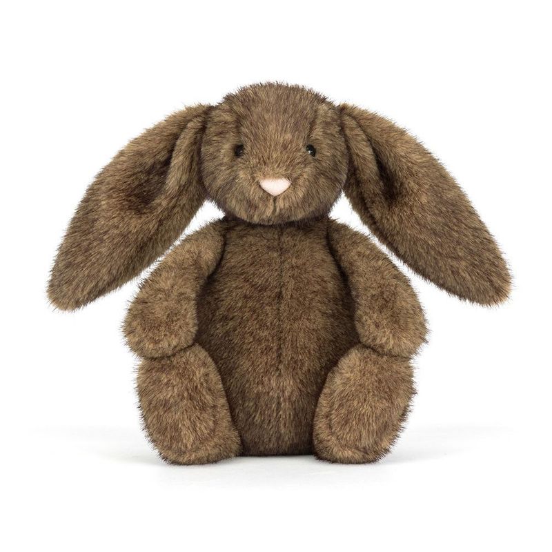 Jellycat Kuschelhase Hoppleston Luxe Bunny in Medium, 31 cm, Hase mit langen Ohren und weichem, braunen Fell, Frontansicht
