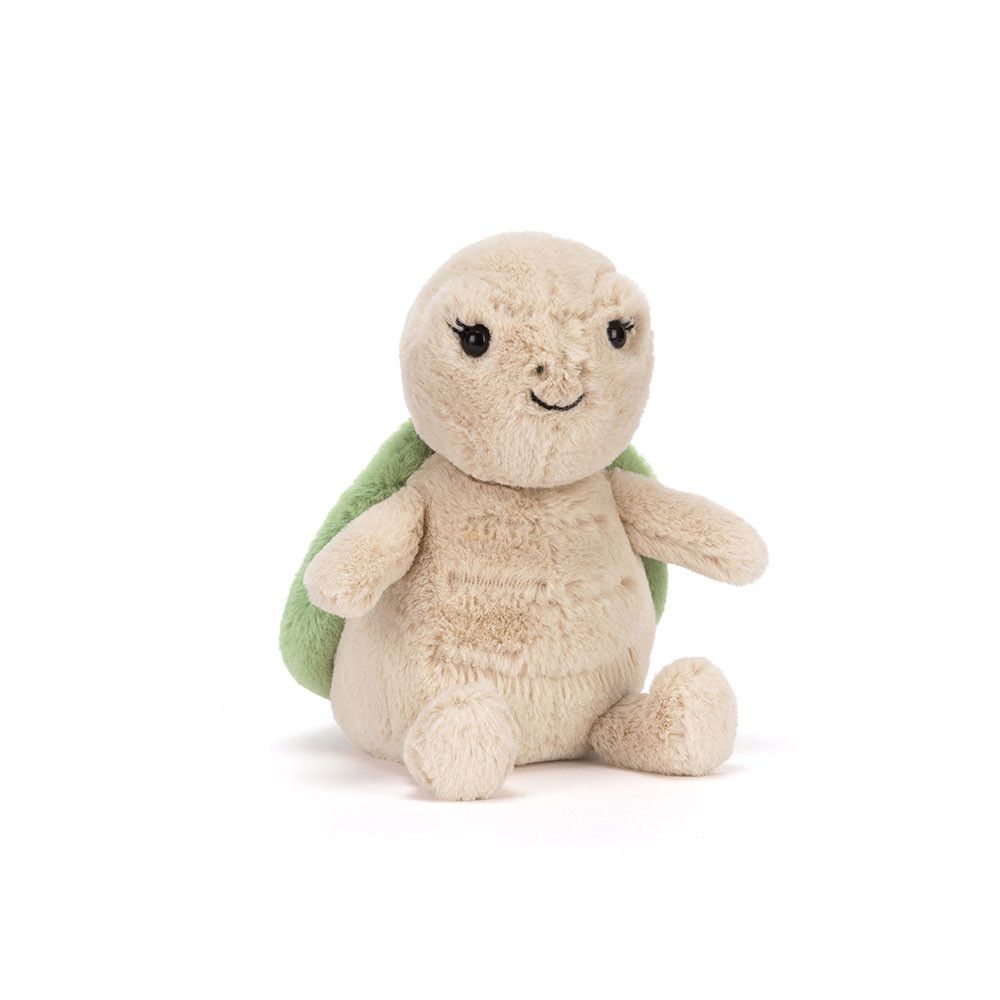 Schildkröte Thimble Turtle - Amphibians & Reptiles Jellycat Thimble Turtle, 16 cm, kuschelige Schildkröte mit weichem Plüsch & süßem Blick, diagonal von vorne