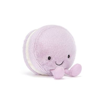 Amuseables May Macaron - Jellycat Food & Drink Jellycat Amuseable May Macaron Plüsch Gebäck lila mit Cremefüllung und Kordfüßen sitzend