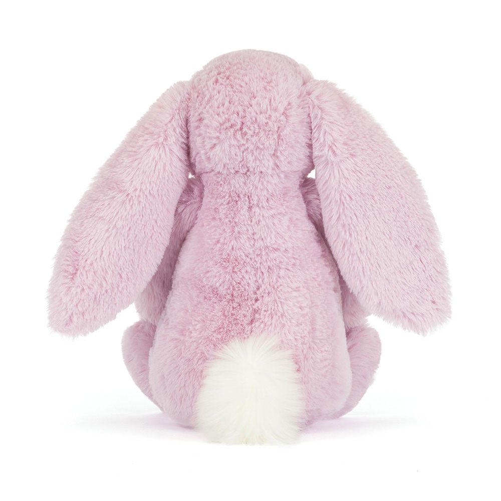 Jellycat Thistlepop Blossom Luxe Bunny, Medium (31cm), Kuschel-Hase mit Blumenmuster aus Plüsch in Lila, Ansicht diagonal