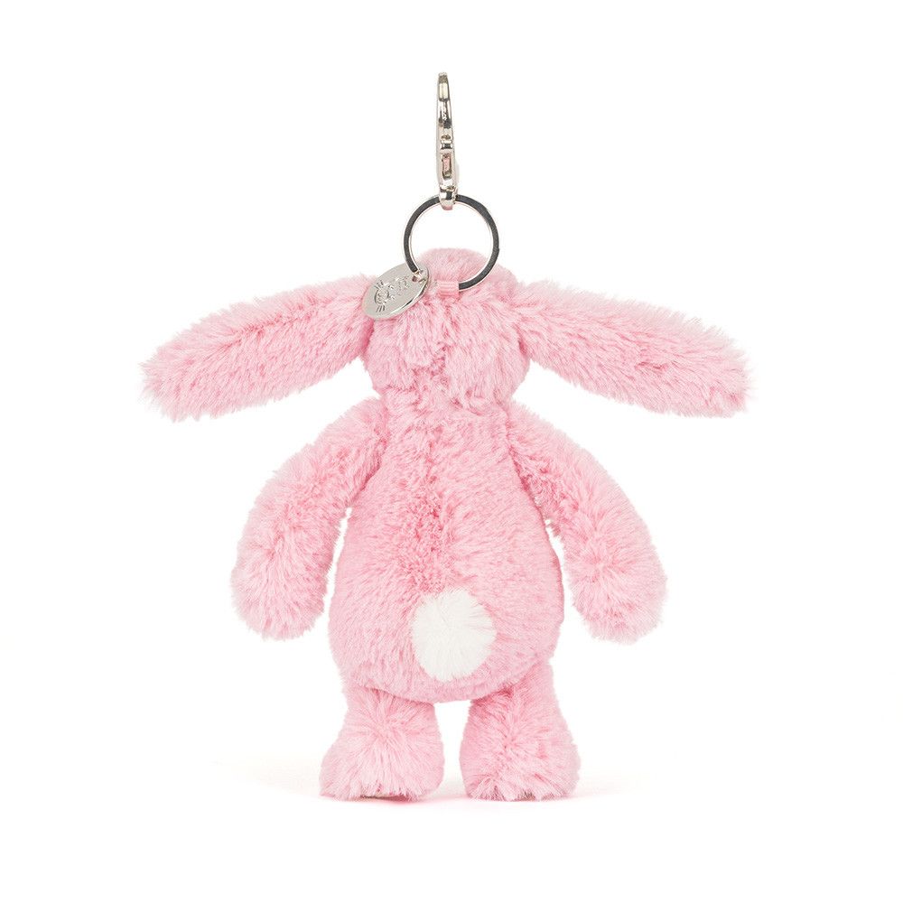 Jellycat Bashful Bunny Taschenanhänger kleiner Plüschhase mit silbernem Clip Vorderansicht