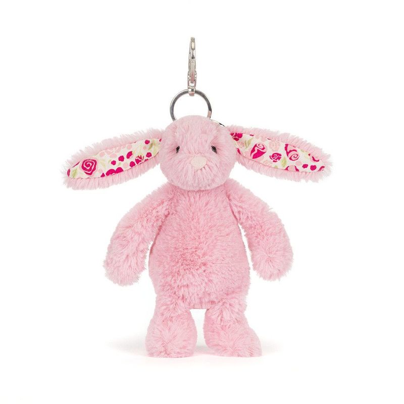 Jellycat Bashful Bunny Taschenanhänger kleiner Plüschhase mit silbernem Clip Vorderansicht