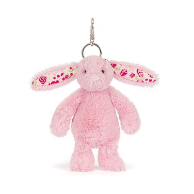 Jellycat Bashful Bunny Taschenanhänger kleiner Plüschhase mit silbernem Clip Vorderansicht