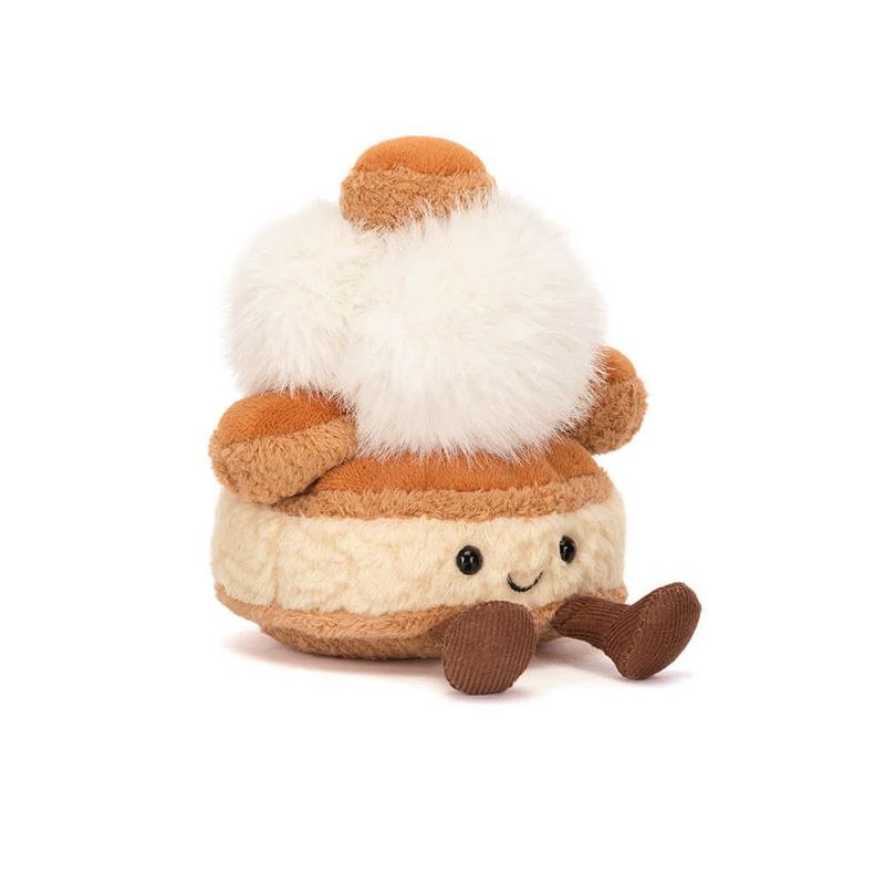 Jellycat Amuseable Mirielle St. Honoré Plüsch Gebäck Törtchen Windbeutel weiß gold schräg