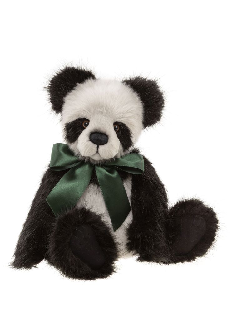 Charlie Bears Davidson Panda Bär schwarz weiß Plüsch 38 cm groß