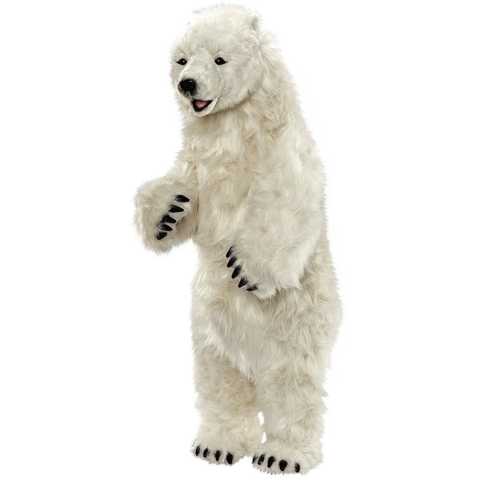Hansa Creation Eisbär 100 cm groß aufrecht stehend weiß naturnah Plüschtier Dekoration