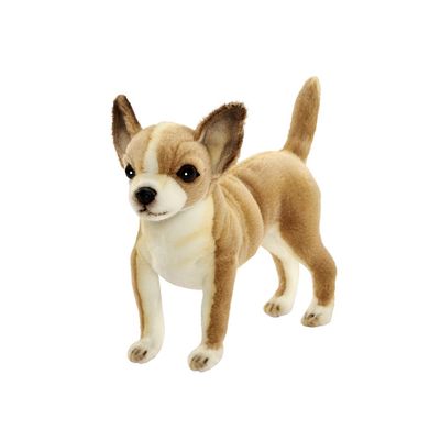 Hansa Creation Chihuahua Hund braun weiß stehend naturnahes Plüschtier Stofftier