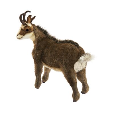 Hansa Creation Gämse stehend braun schwarz Hörner naturnahes Plüschtier Alpentier