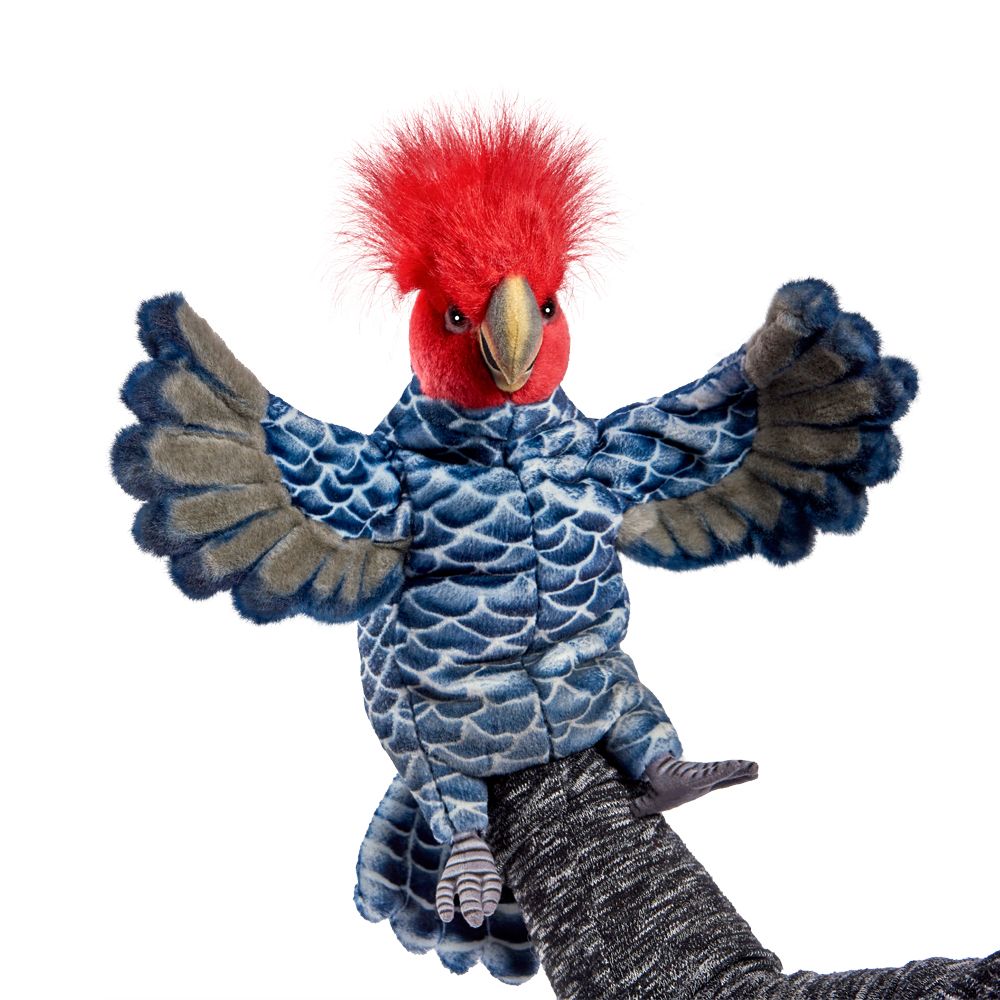 Hansa Creation Rotkopfkakadu grau rote Haube Plüschtier bewegliche Flügel Kopf