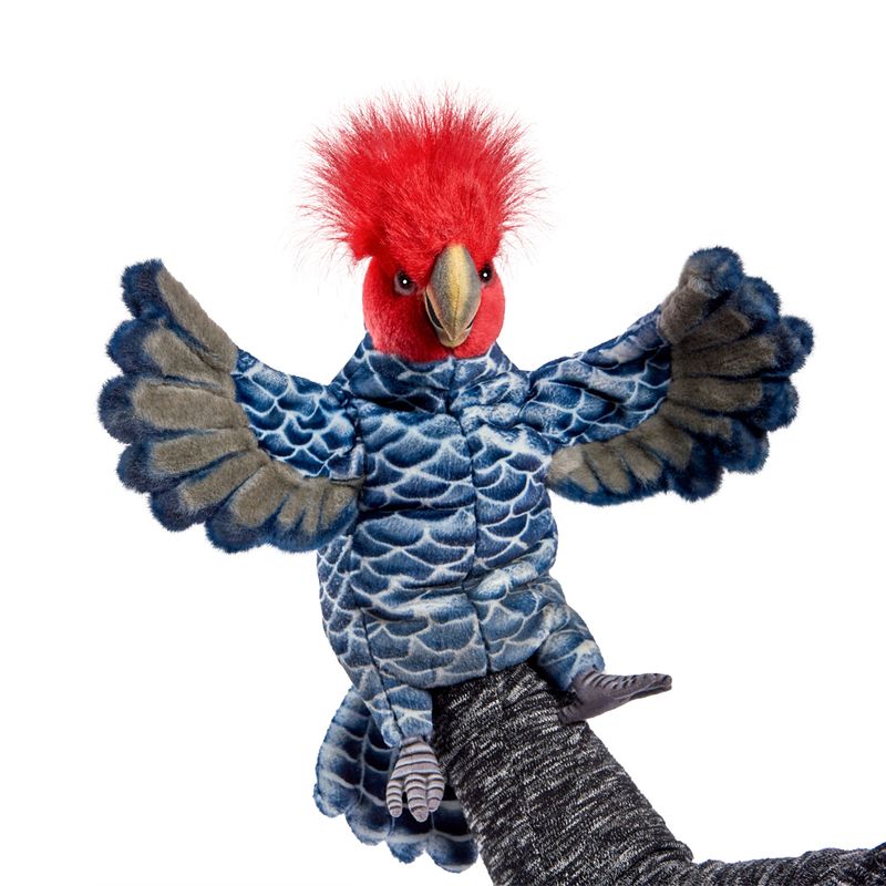 Hansa Creation Rotkopfkakadu grau rote Haube Plüschtier bewegliche Flügel Kopf