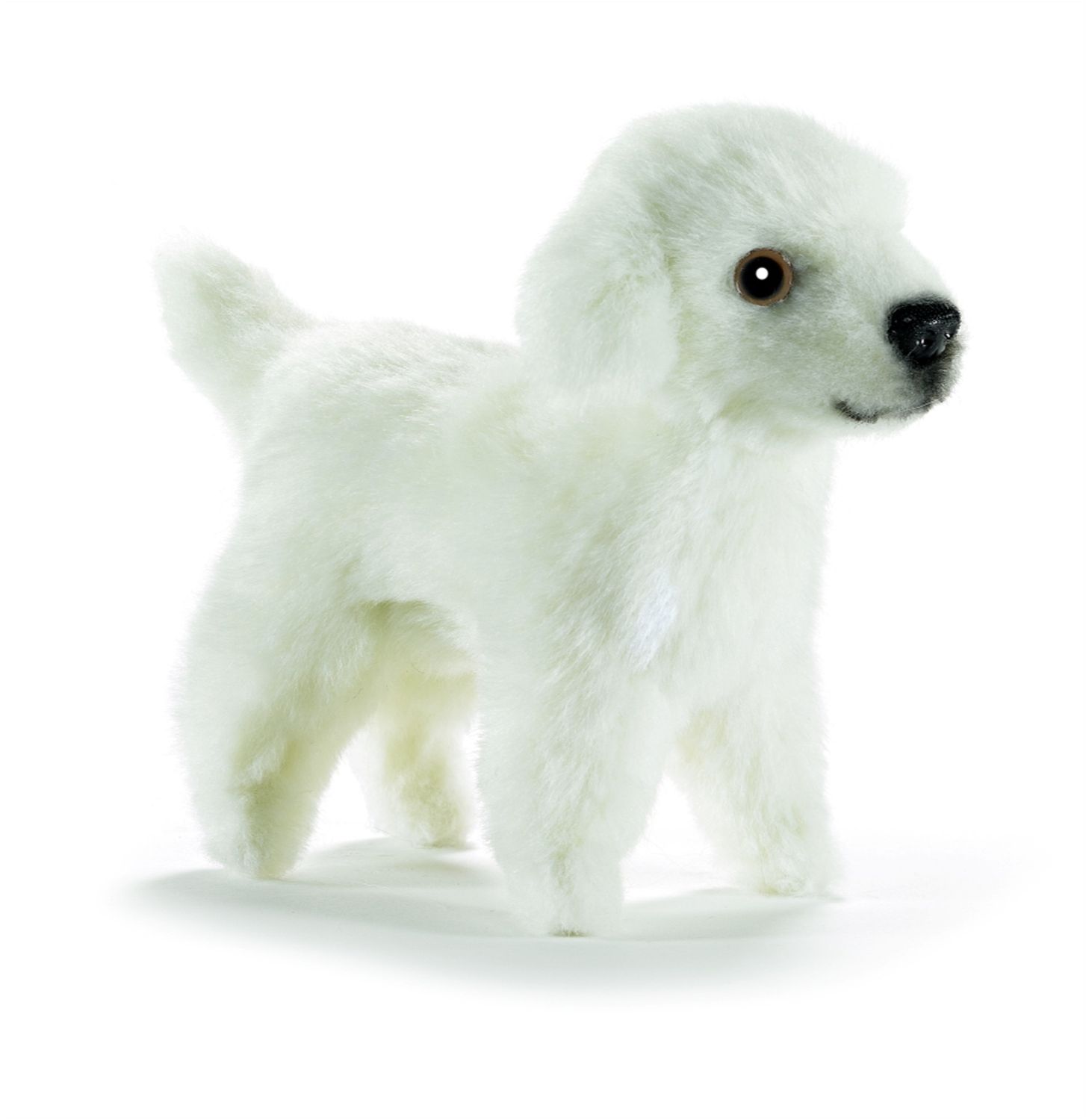 Hansa Creation Pyrenäenberghund 11 cm klein weiß stehend naturnahes Plüschtier Hund