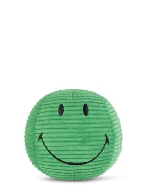 Smiley ECO Cord Grün - Bon Ton Toys Smiley Bon Ton Toys grün Cord-Stoff strukturiert rund Plüschtier gelbes Gesicht gestickt