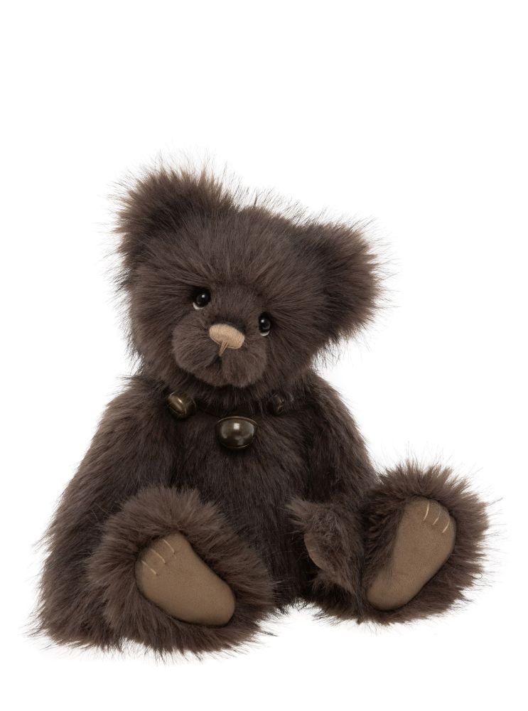 Charlie Bears Barnes CB262627 Teddybär dunkelbraun 36 cm kuschelweich Glockenhalsband