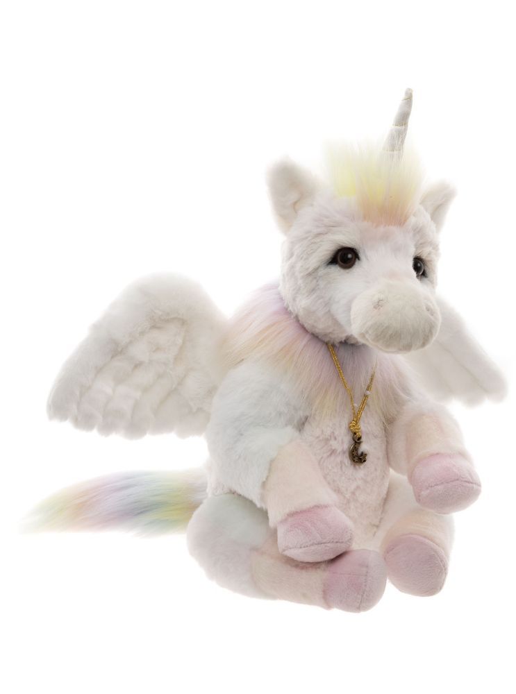 Charlie Bears Einhorn CS262625 Mythical Menagerie weiß 37 cm stehend Horn glitzernd seitlich