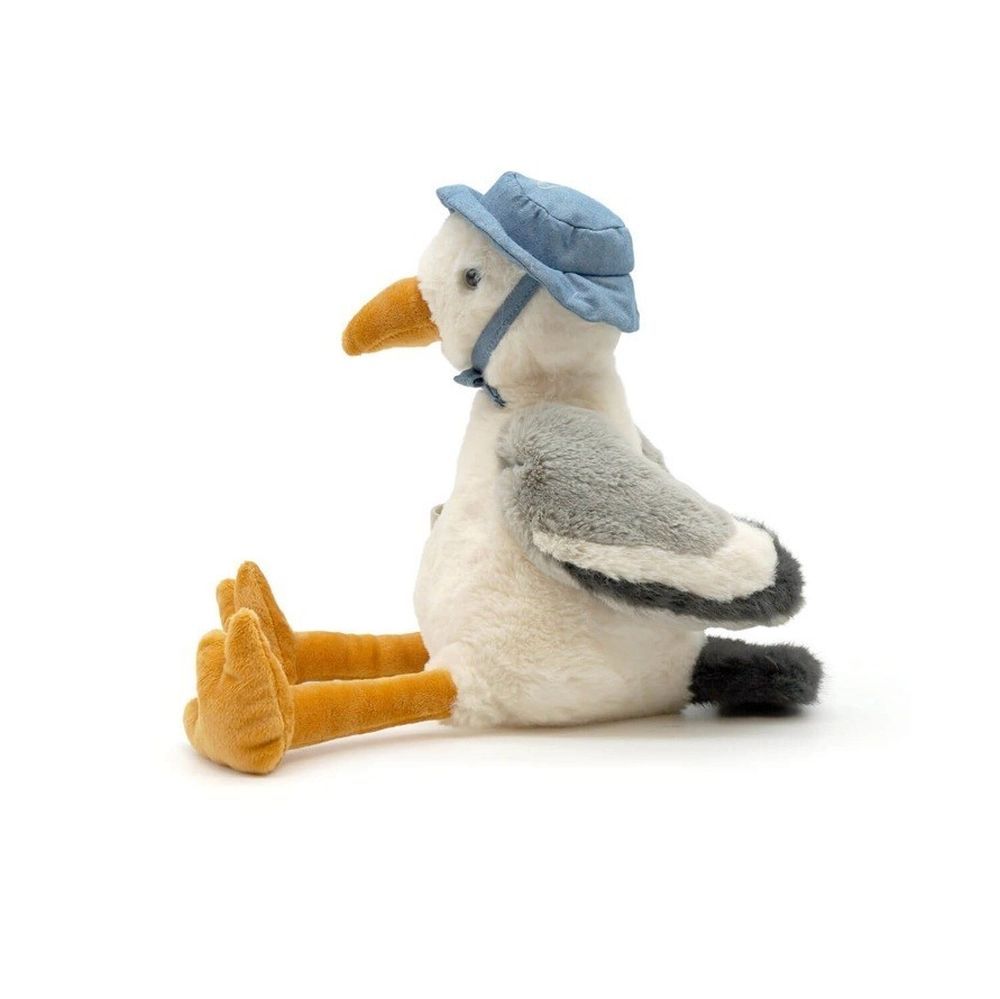 Mea Living Möwe Plüschtier weiß grau blauer Hut Südwester maritim Deko Stofftier