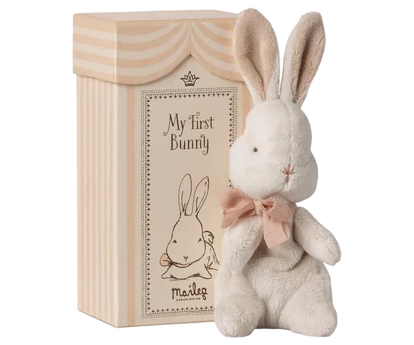 Hase My First Powder - Maileg Maileg My First Bunny Hase hellrosa beige 19 cm Geschenkbox Schleife Stofftier