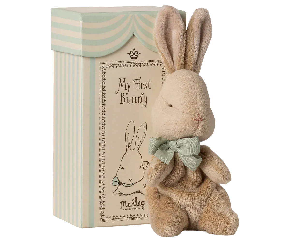 Hase My First Powder - Maileg Maileg My First Bunny Hase beige 19 cm Geschenkbox Schleife Stofftier