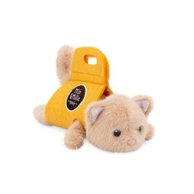 Milo &Millie Katze Baby the Beige Kitten - Orange Toys Orange Toys Katze Baby Plüschtier 13 cm beige liegend in kleiner bunter Stoff-Tragetasche