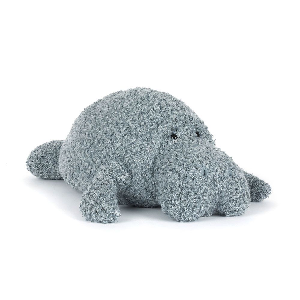 Seekuh Maffles Manatee - Jellycat Ocean Life Jellycat Maffles Manatee Seekuh Plüschtier 52 cm lang groß salbeigrau strukturiertes Fell