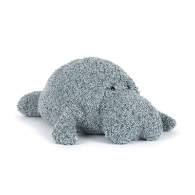 Seekuh Maffles Manatee - Jellycat Ocean Life Jellycat Maffles Manatee Seekuh Plüschtier 52 cm lang groß salbeigrau strukturiertes Fell