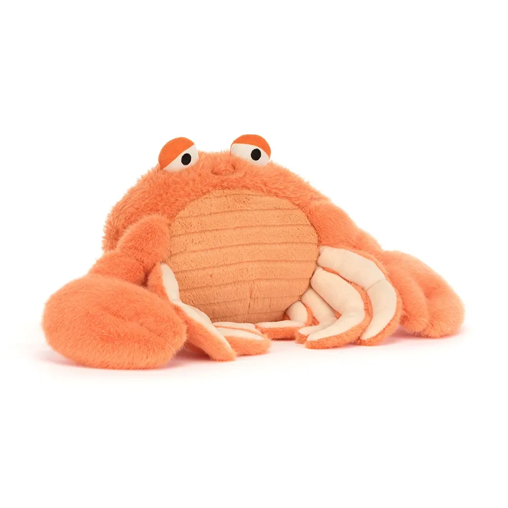 Jellycat Pinchsnap Krabbe Plüschtier orange rund weich Scheren Kulleraugen Meeresvibe