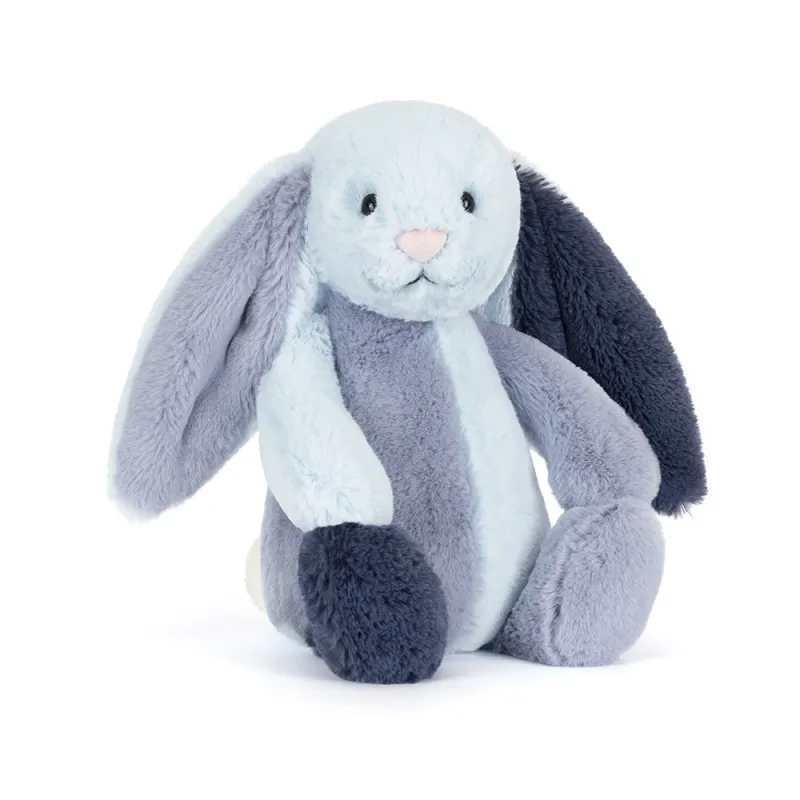 Hase Patchwork Puddlesea Bunny - Jellycat Bashful Bunnies Jellycat Puddlesea Hase Plüschtier Patchwork Muster bunt sanfte Farben lange Schlappohren