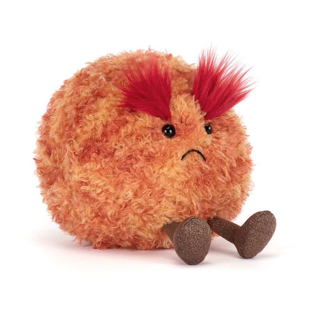 Planet Mars - Jellycat Amuseables Jellycat Amuseable Mars Planet Plüschtier kugelrund rot rostbraun freundliches Gesicht braune Schlenkerbeine Kordstoff