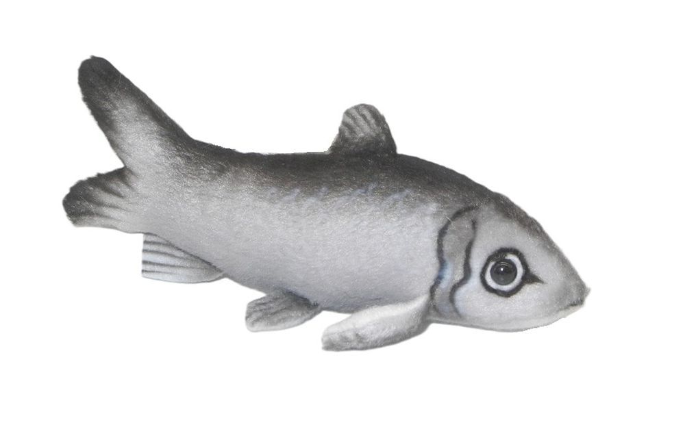 Hering Fisch - Hansa Creation Hansa Hering Plüschtier Fisch 12 cm lang silber glänzend maritimes Stofftier Museumsqualität