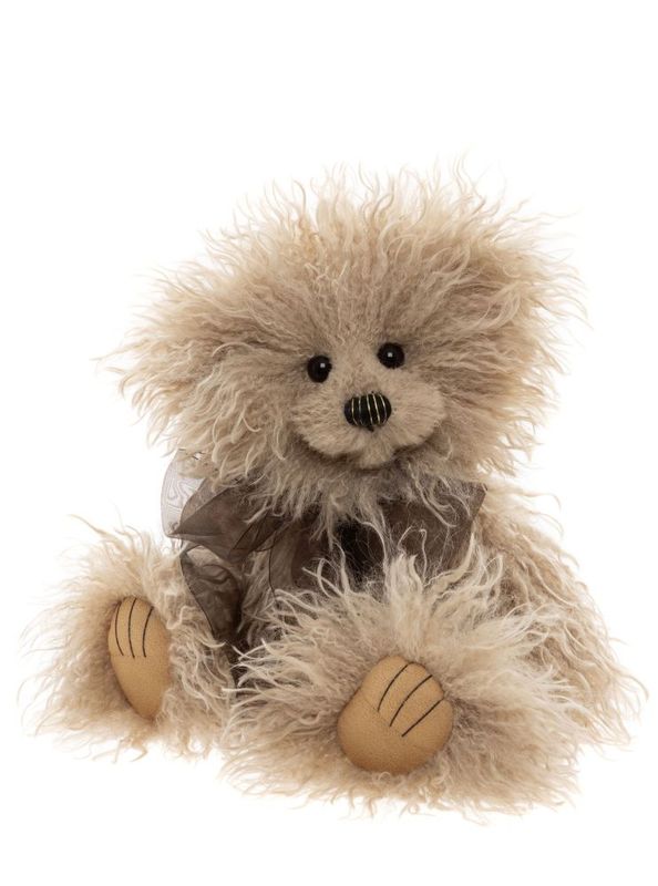 CHARLIE BEARS Bär Fizzgig Charlie Bears Fizzgig Sammlerbär extrem langes wuscheliges Zottelfell große edle Schleife von Hand gestickte Nase