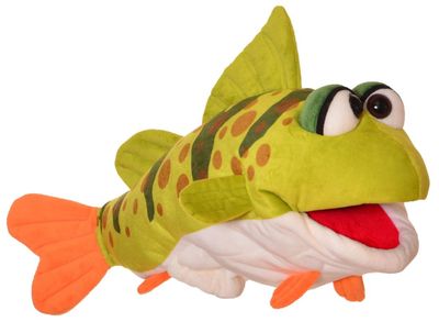 Living Puppets Fisch Snäppa Handpuppe 42 cm lang farbenfroher Plüsch Fisch bespielbarer Mund Klappmaul Prinzip 