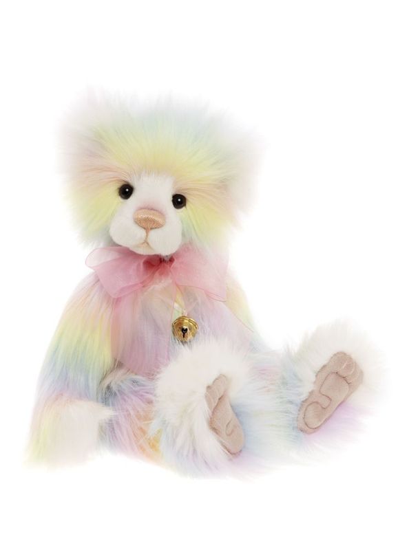 CHARLIE BEARS Bär Arendelle Charlie Bears Arendelle Teddybär weiches Plüschfell pastellfarben rosa creme mint handgestickte Nase treue Glasaugen Schleife