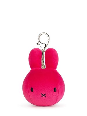 Hase Miffy Quetschball Schlüsselanhänger Fuchsia - Bon Ton Toys Miffy Hasenkopf Schlüsselanhänger Hase minimalistisches Design silberfarbener Karabiner Haken elastischer Quetschball
