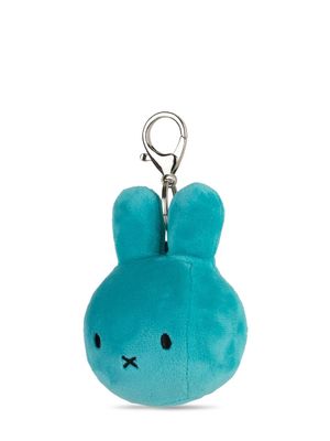 Miffy Hasenkopf Schlüsselanhänger Hase minimalistisches Design silberfarbener Karabiner Haken elastischer Quetschball