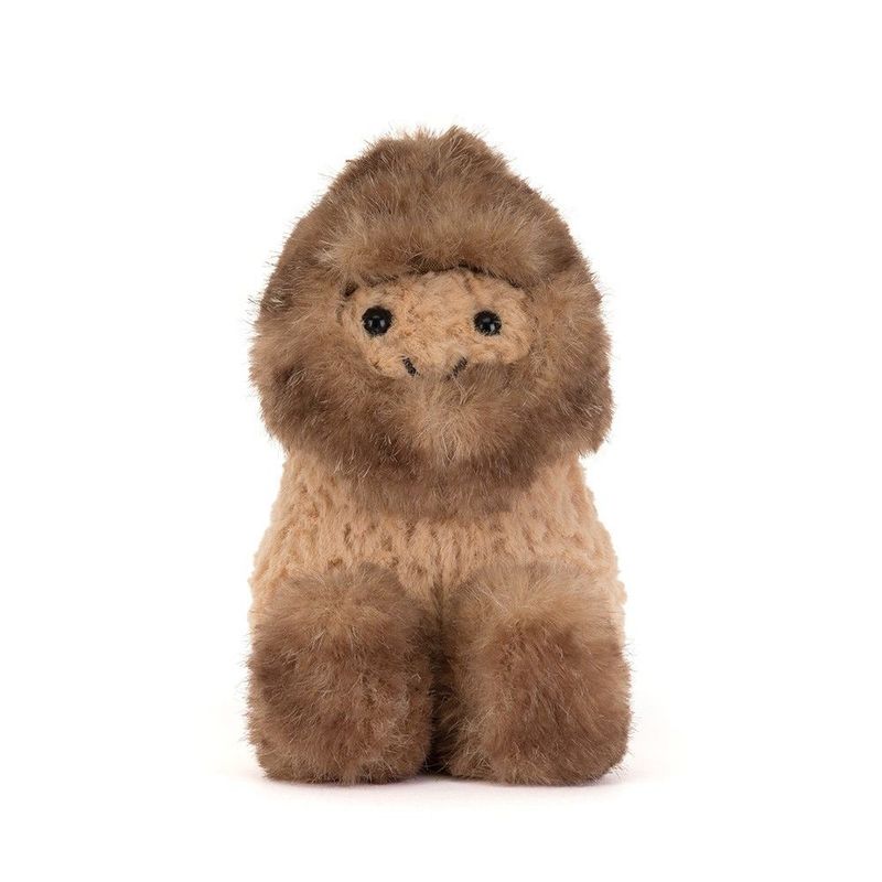 Erdnuss Peanut Yeti - Jellycat Food & Drink Jellycat Amuseables Peanut Yeti Outfit kleine Erdnuss im flauschigen braunem Yeti Kostüm Stofftier 15 cm groß