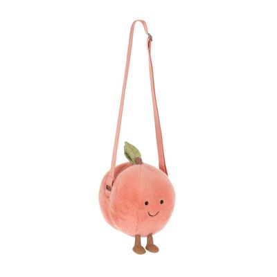 Pfirsich Schultertasche Tasche - Amuseable Bag Jellycat Amuseable Pfirsich Schultertasche plüschiges Obst rosé gelber Farbverlauf Tasche Crossbody Bag lächelndes Gesicht